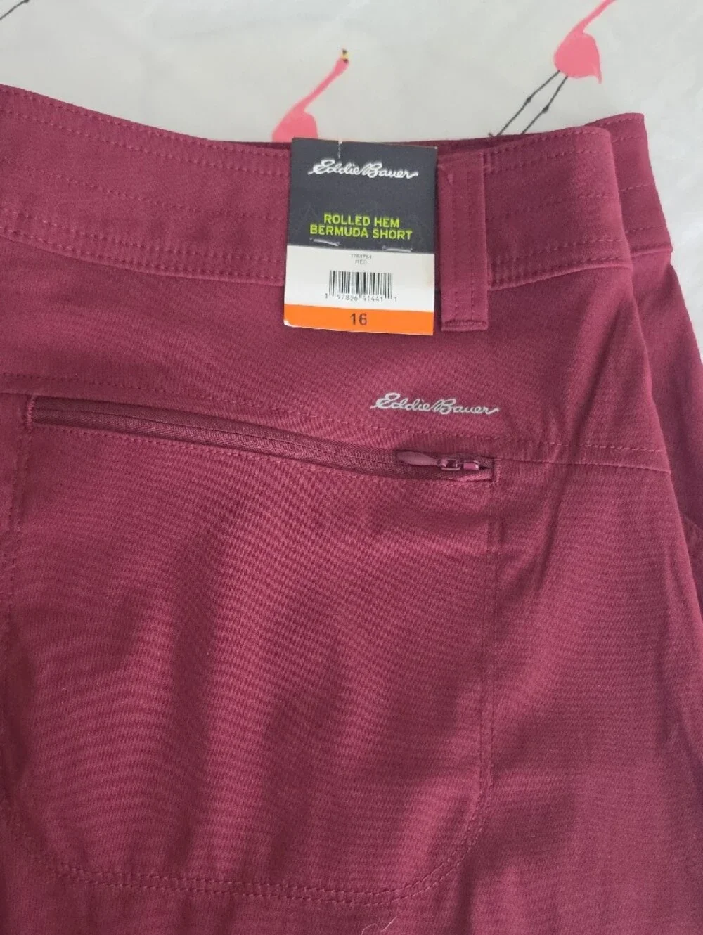 Eddie Bauer Roll-Cuff Shorts in Black and Burgundy